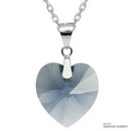 Xilion Denim Blue Heart Pendant Made With SWAROVSKI Elements